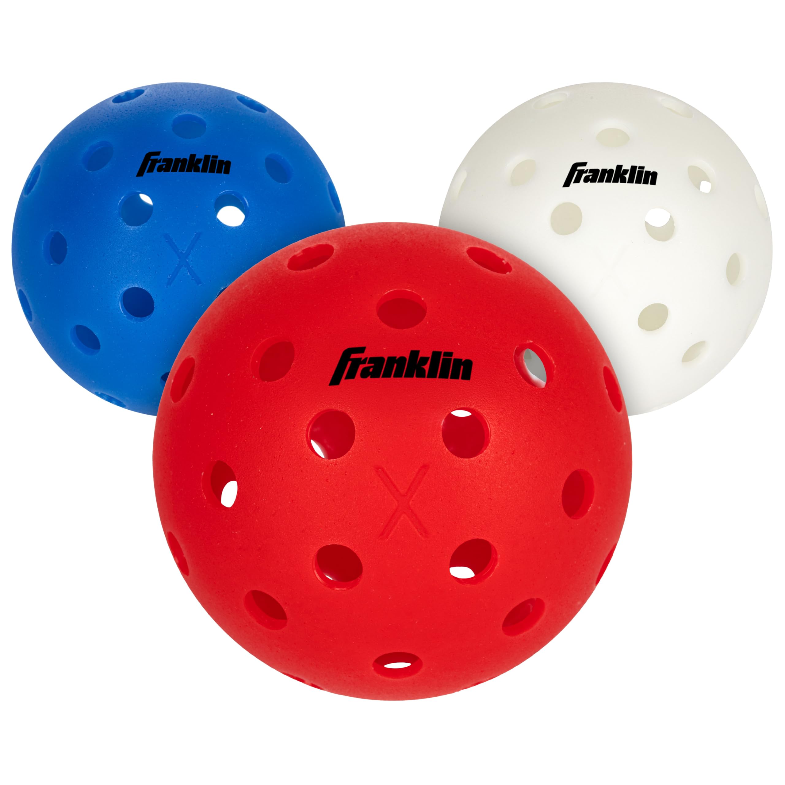 Franklin Sports X-40 USAPA Approved Pickleballs 3 Pack Red/White/Blue