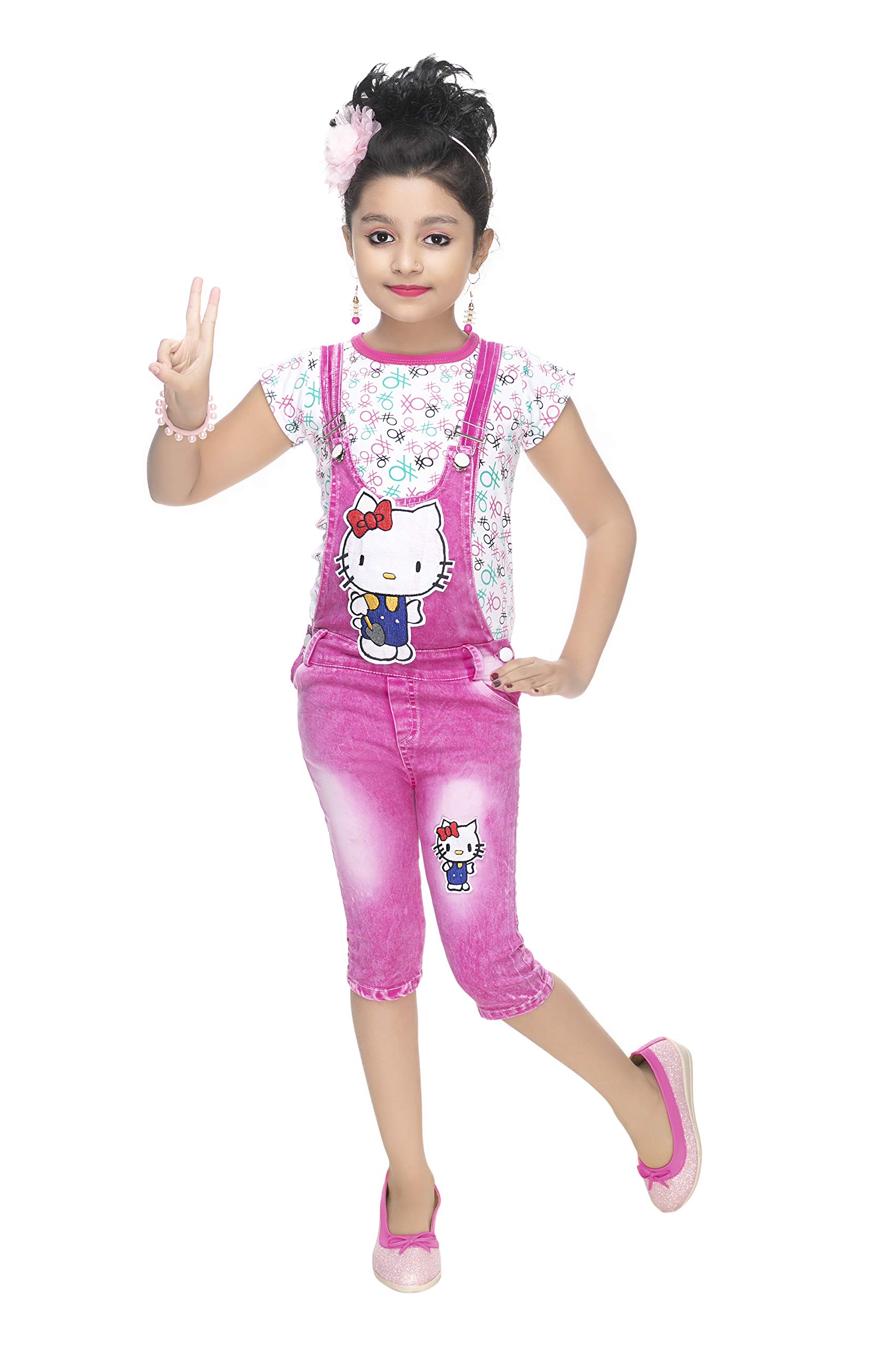 Raven creation Girl's Dungaree Dress
