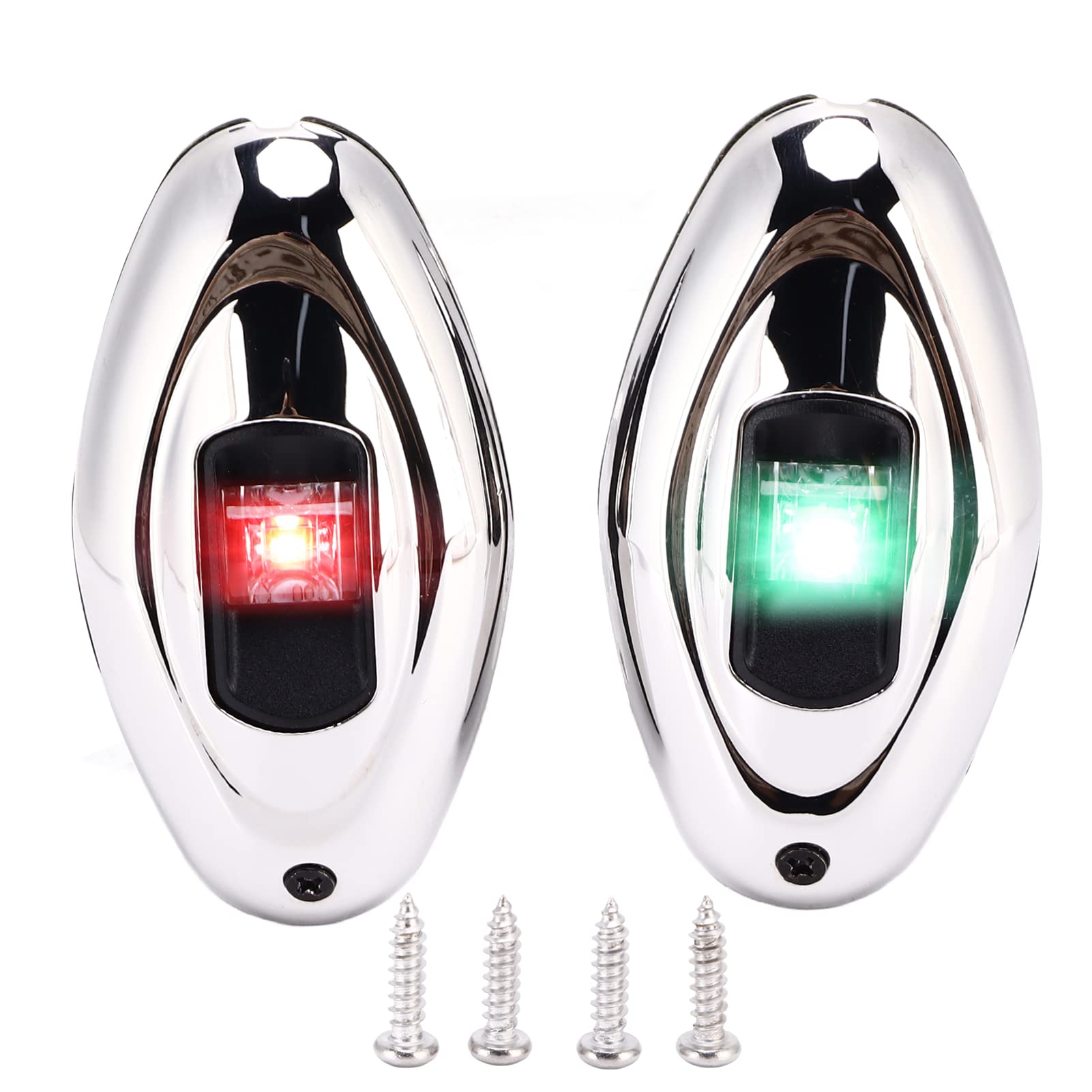 Alomejor Segnale di Navigazione Marina a LED Light di Navigazione in Rosso Verde per le Pesca di Barche Turistiche 1 Miglio Nautico