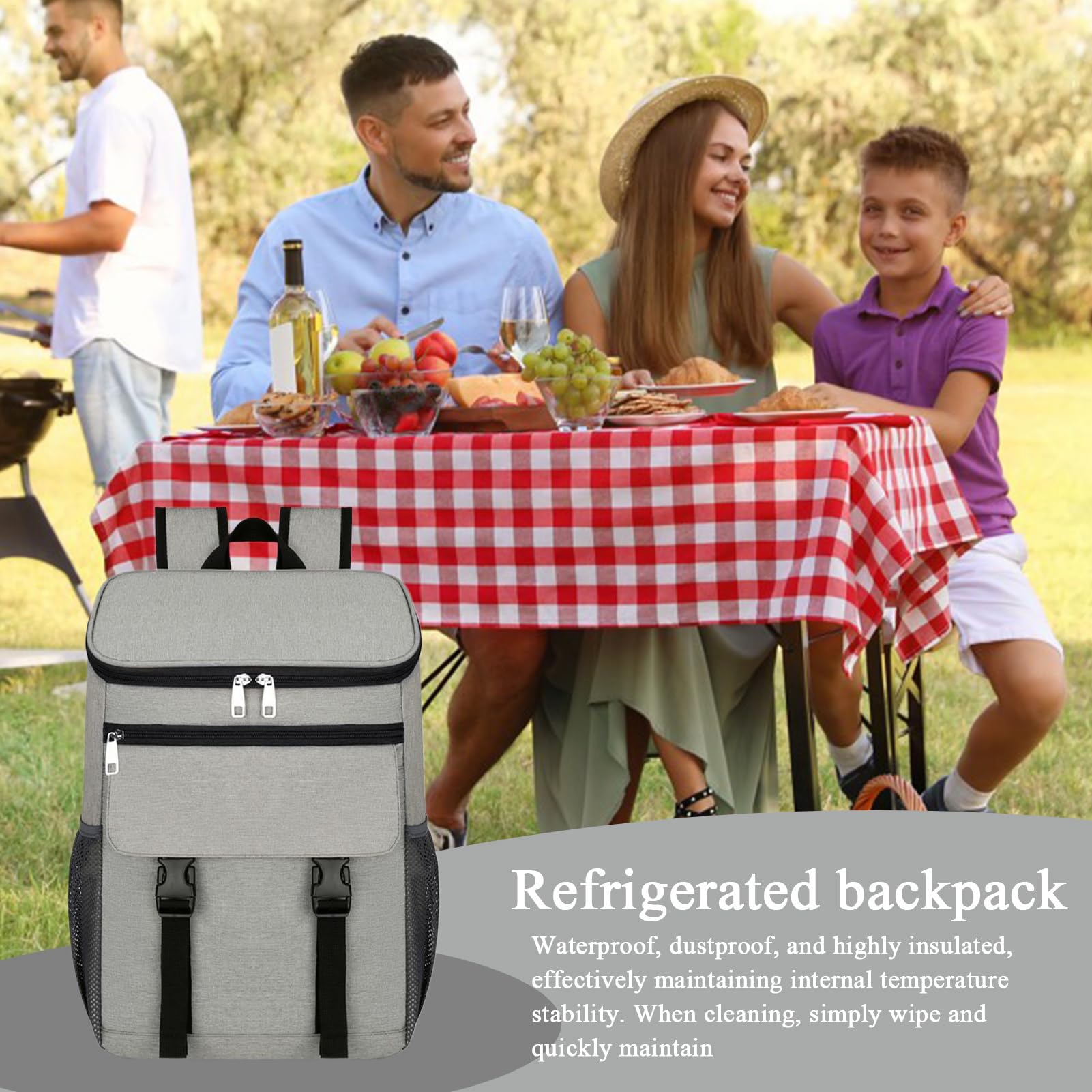Zaino refrigerante da spiaggia, borsa termica a prova di perdite, per escursionismo, sport, ciclismo, pesca, picnic, spostamenti quotidiani, viaggi, barbecue, spiaggia, campeggio