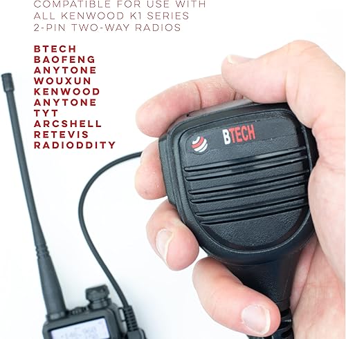 Miniatura 7 de BTECH QHM22 - Micrófono de altavoz IP54 resistente a la intemperie, micrófono de hombro de grado comercial premium para BAOFENG (UV-5R BF-F8HP)