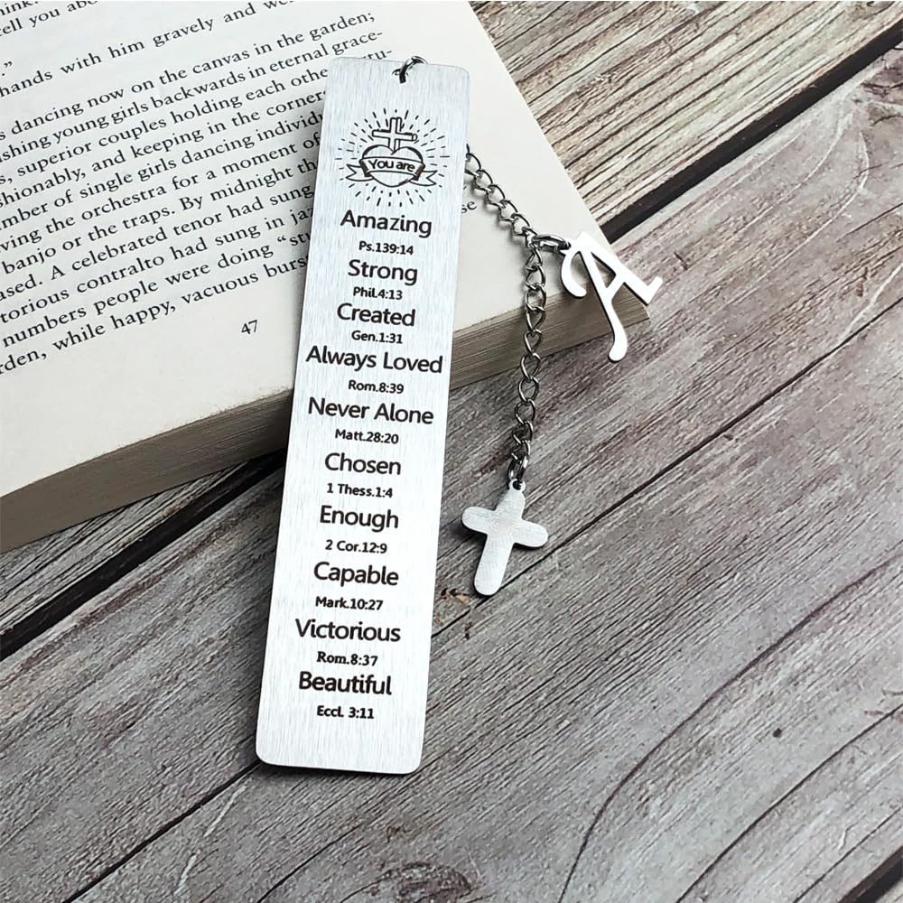 Marcapáginas de la Biblia con letras religiosas cristianas para mujeres, adolescentes, regalos de bautismo para amantes de los libros, cumpleaños, Pascua, Navidad, regalos basados en la fe, rellenos