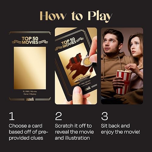 Miniatura 6 de Tarjetas para raspar de noche de películas, regalos para amantes del cine, caja de noche de película, regalo de noche de película, regalo para