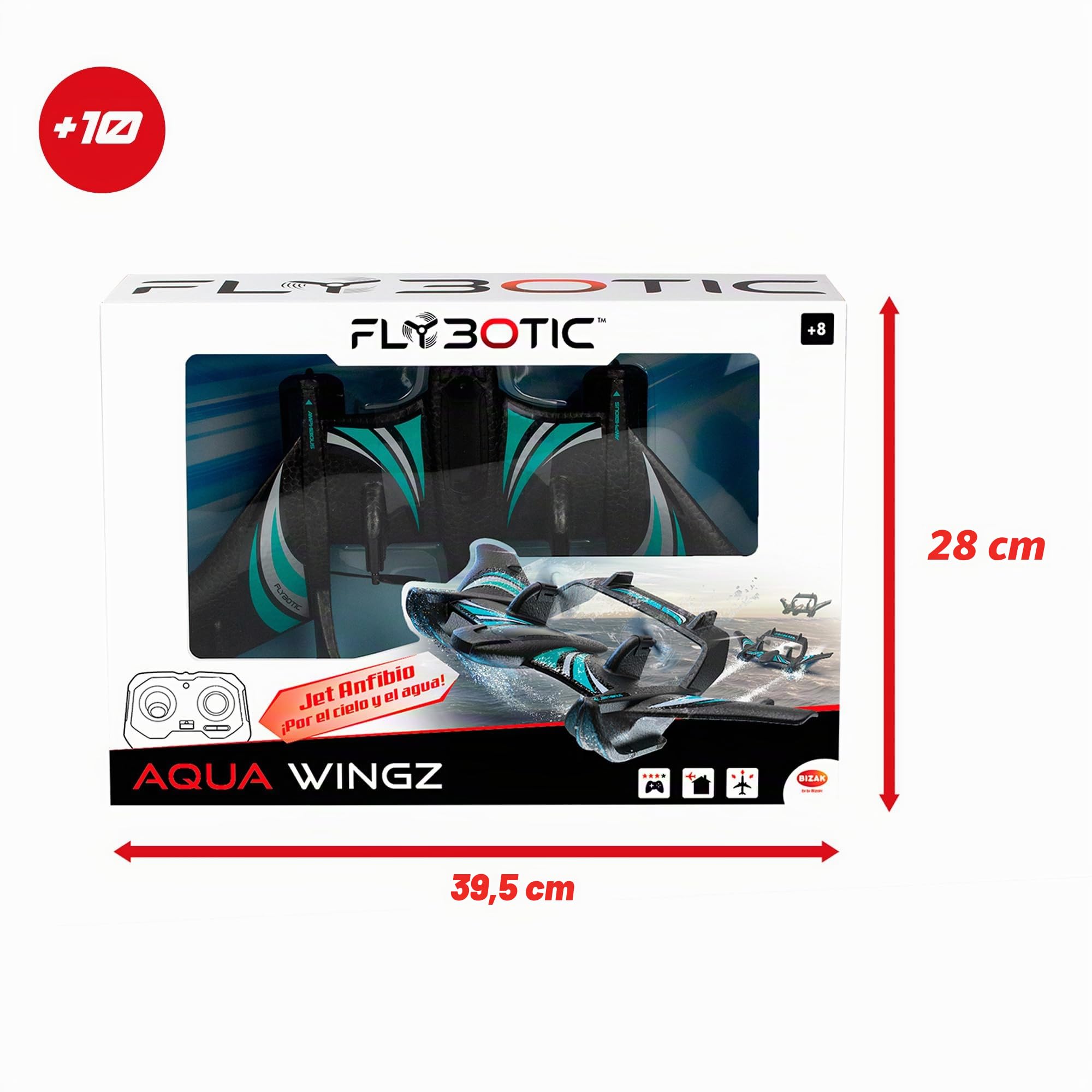 Bizak Aqua Wingz Aereo RC con luci a LED, decollo in acqua o terra, schiuma EPP resistente, +10 anni, (62004498)