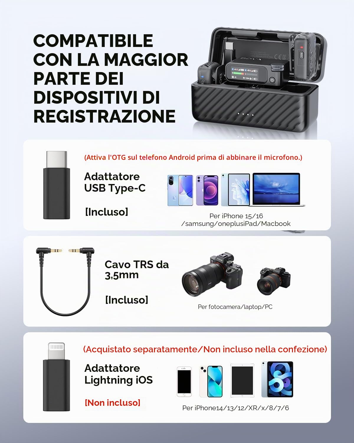 BOYA BOYAMIC 2 Lavalier - Microfono senza fili per iPhone/Android/PC, USB-C Mini microfono con cancellazione del rumore AI, 300 m, 48 KHz/32 bit, microfono a scatto per registrazione video, vlog