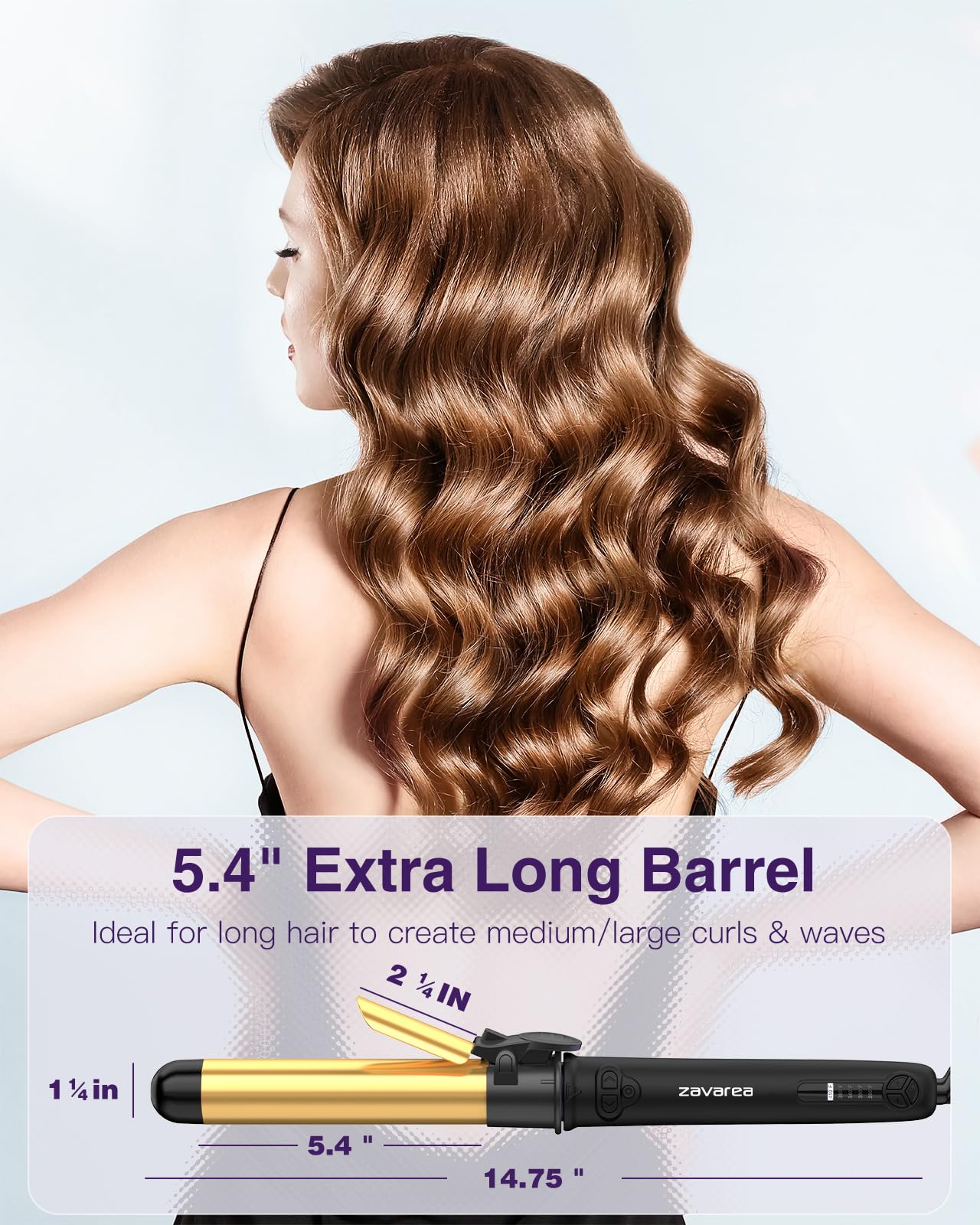 Snapklik.com : Rotating Curling Iron 1 1/4 Inch, Upgraded Zavarea ...