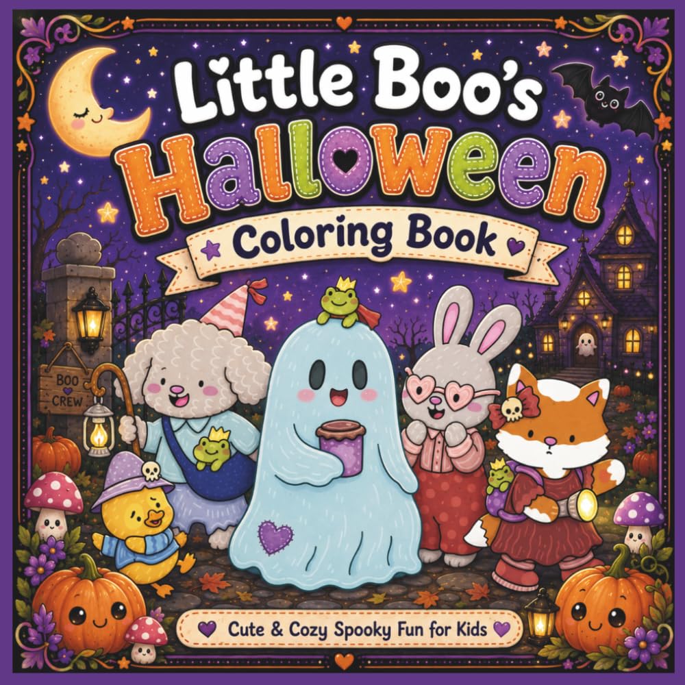 Little Boo's Halloween Coloring Book: Cute & Cozy Spooky Fun for Kids