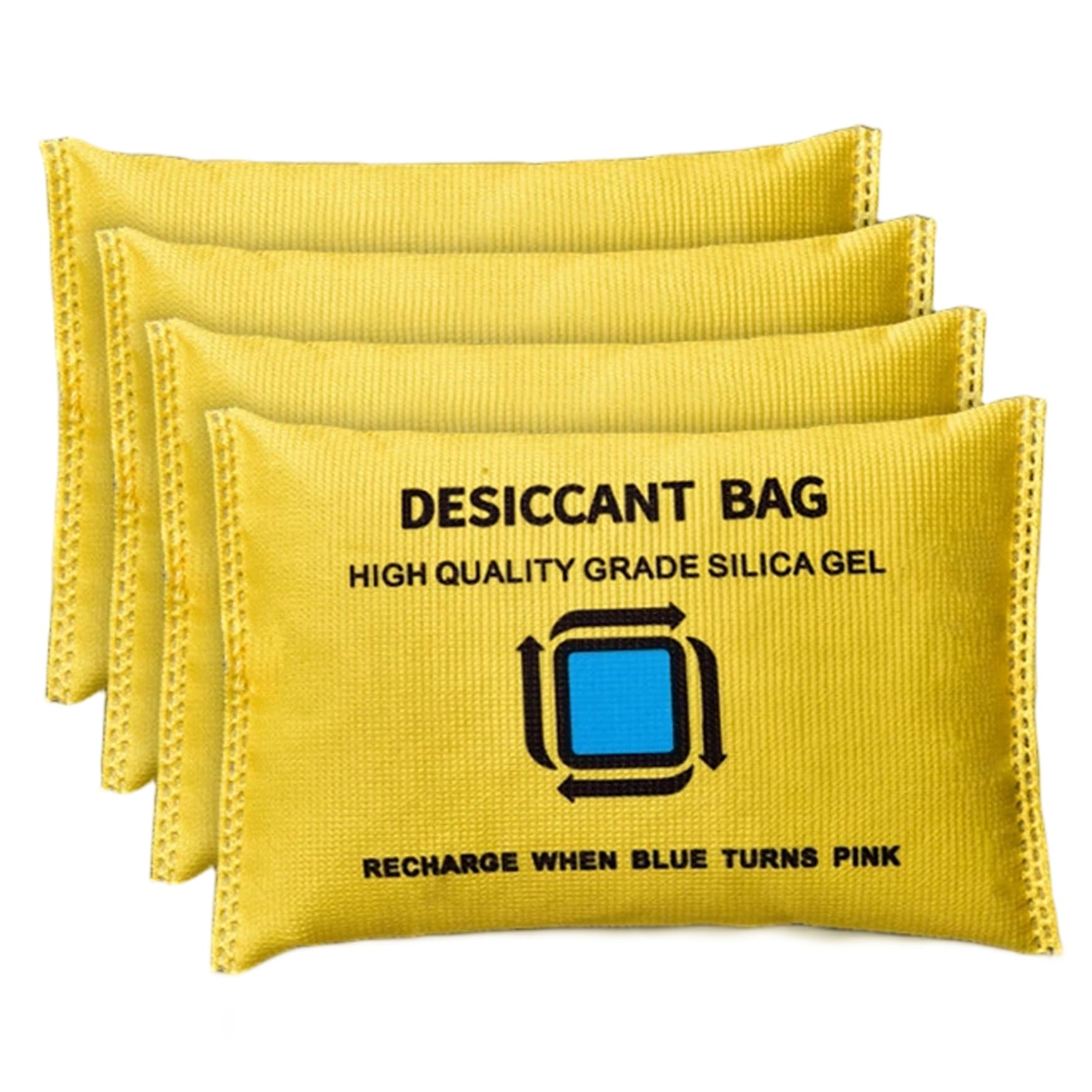 Tsawntd 4PCS Silica Gel Packets for Storage, 200g Each Color Indicating Dehumidifier Bags, Reusable Desiccant Packs for Closets, Cars, Bins Desiccant Packs for Storage Dehumidifier Bags