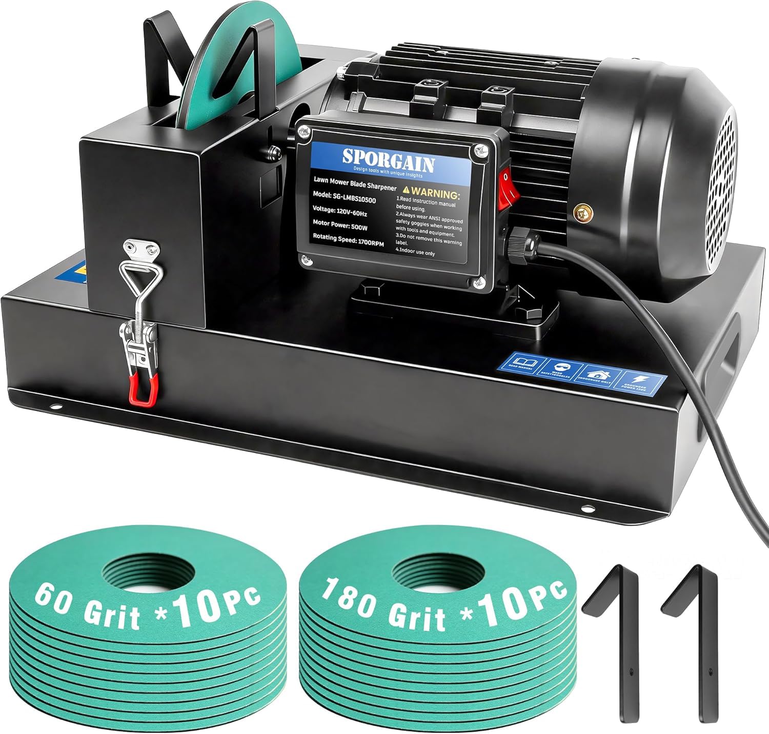 SporGain 550W Lawn Mower Blade Sharpening Machine