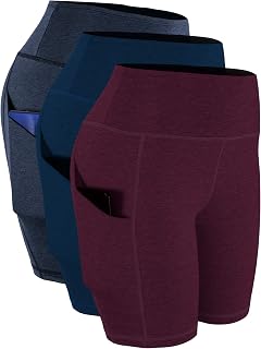High Waisted Compression Shorts for Women Bike Running Shorts Two Pockets