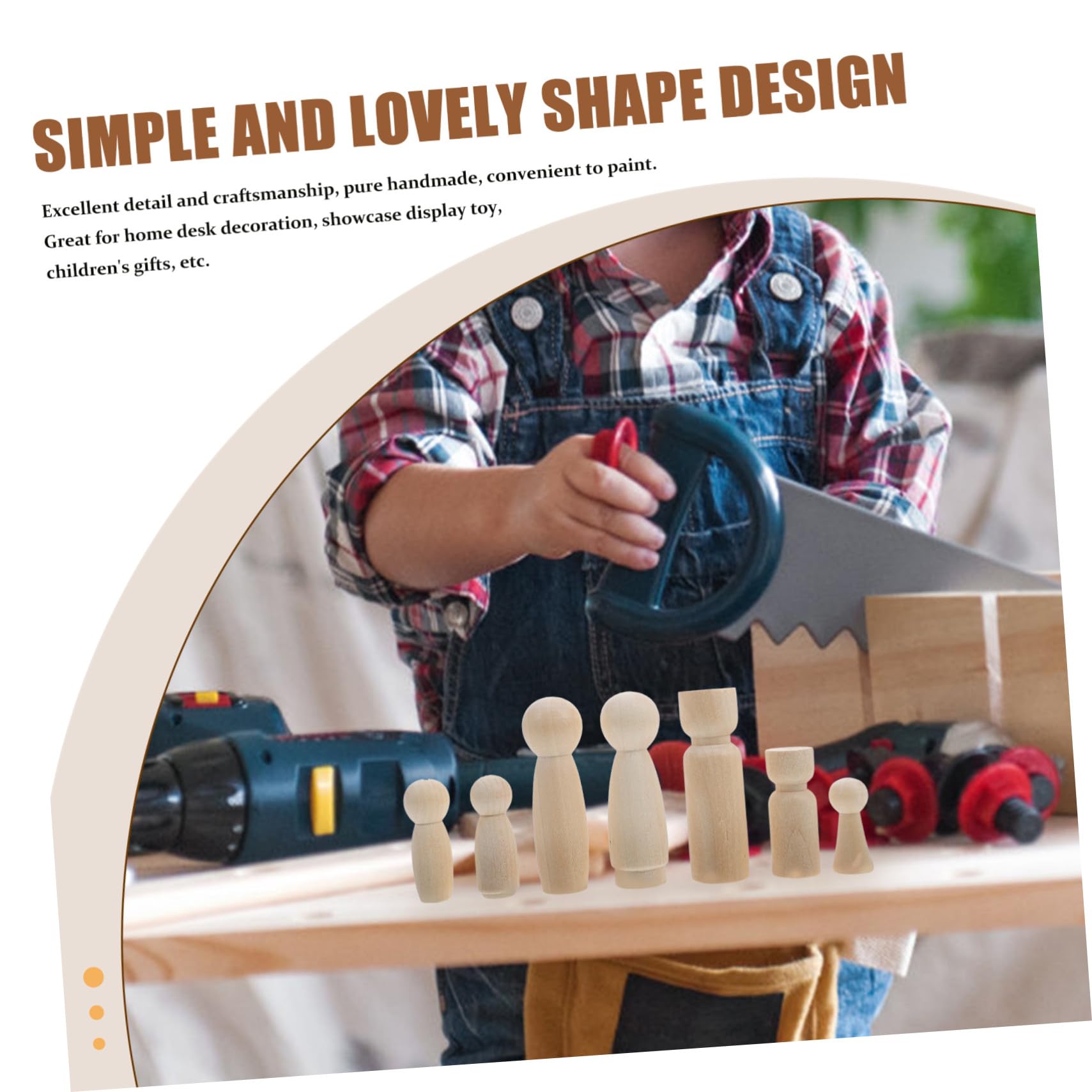 50 piezas Muñecas de Madera sin Pintar para Pintar Figuras de Clavijas Naturales DIY para Manualidades Infantiles y Decoración Creativa