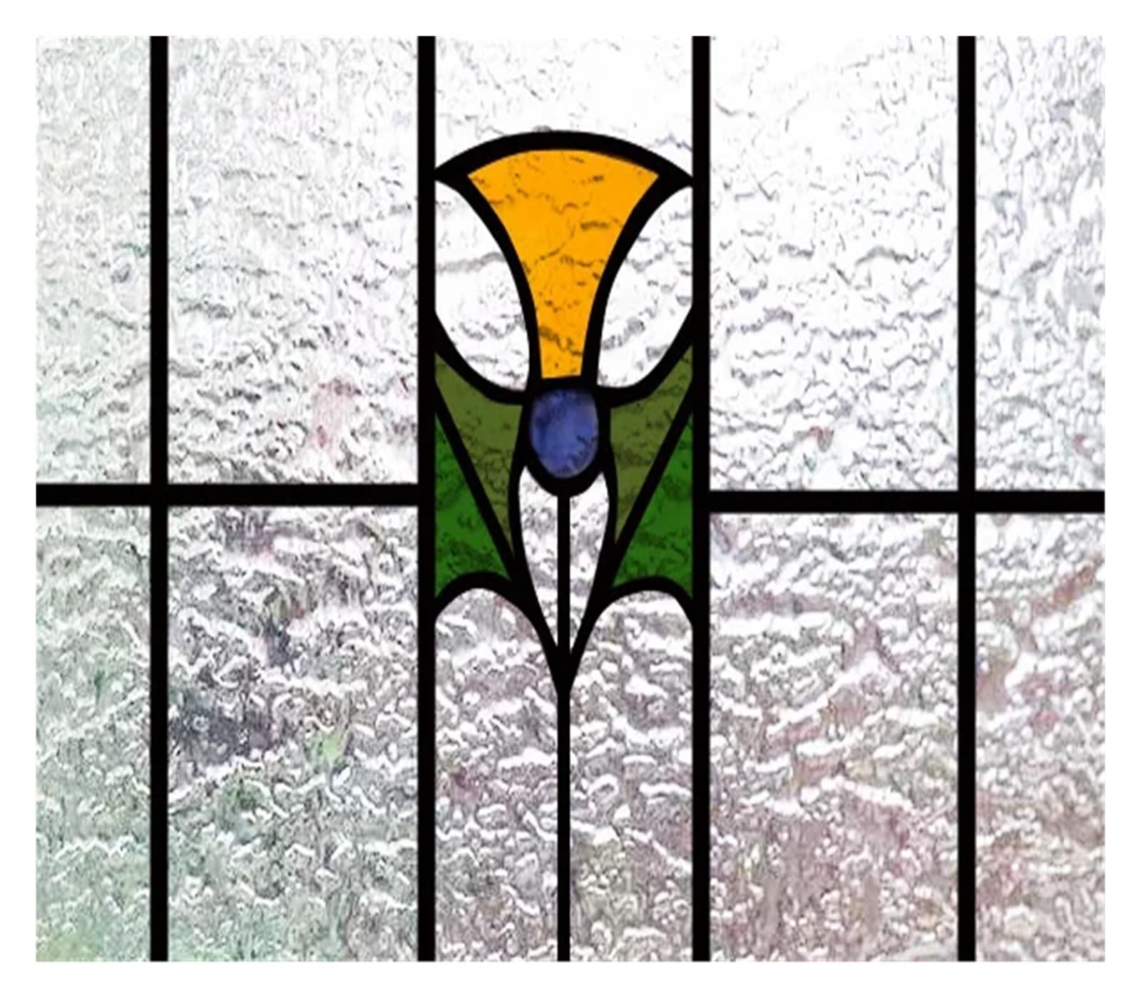 Window Film 3D Matte Window Film, Stained Glass, Decorative Sticker, Privacy Frosted Static Cling, Home Decal