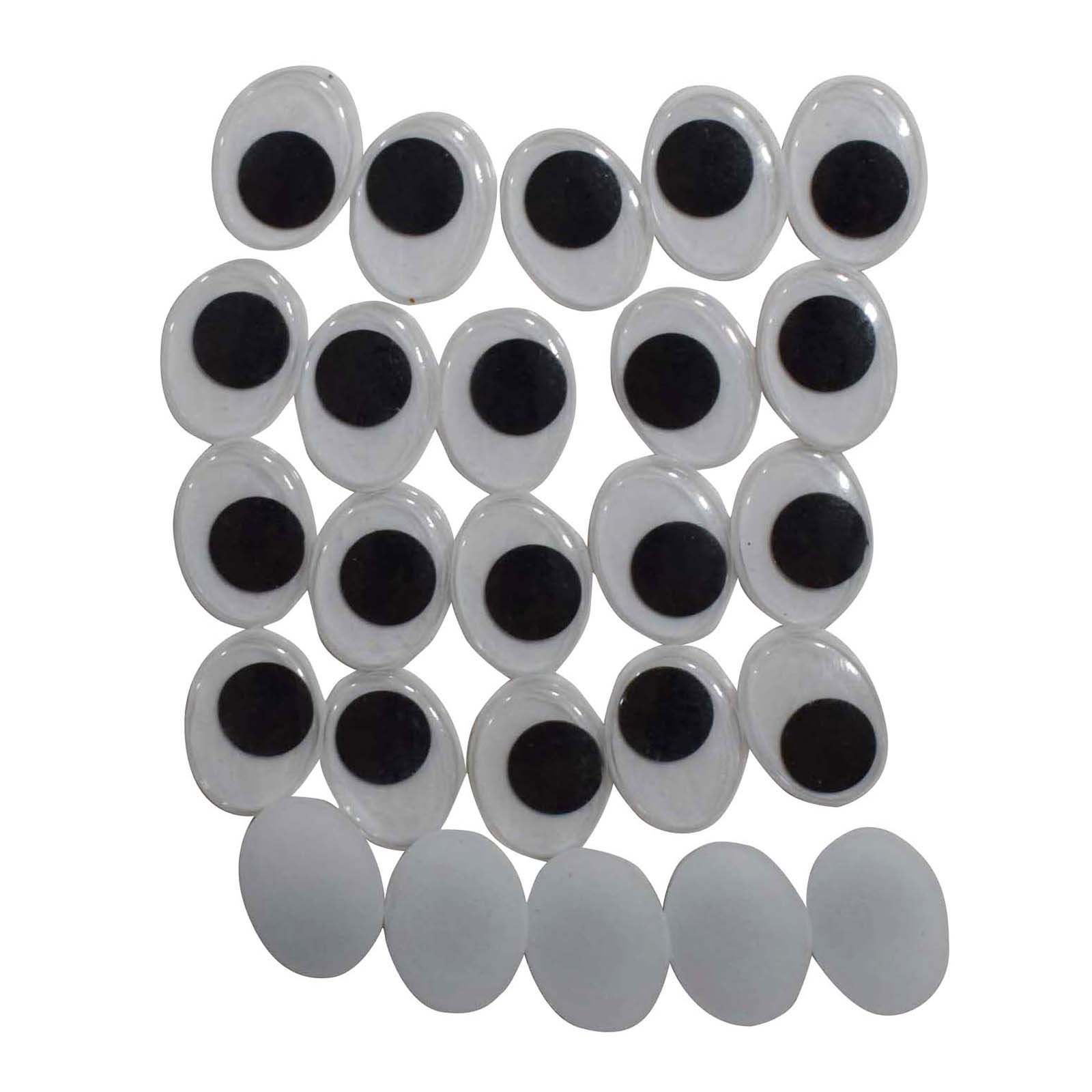 Asian Hobby Crafts Googly Moving Eyes - Design 6, Black/White (200 Pieces, 10mm)