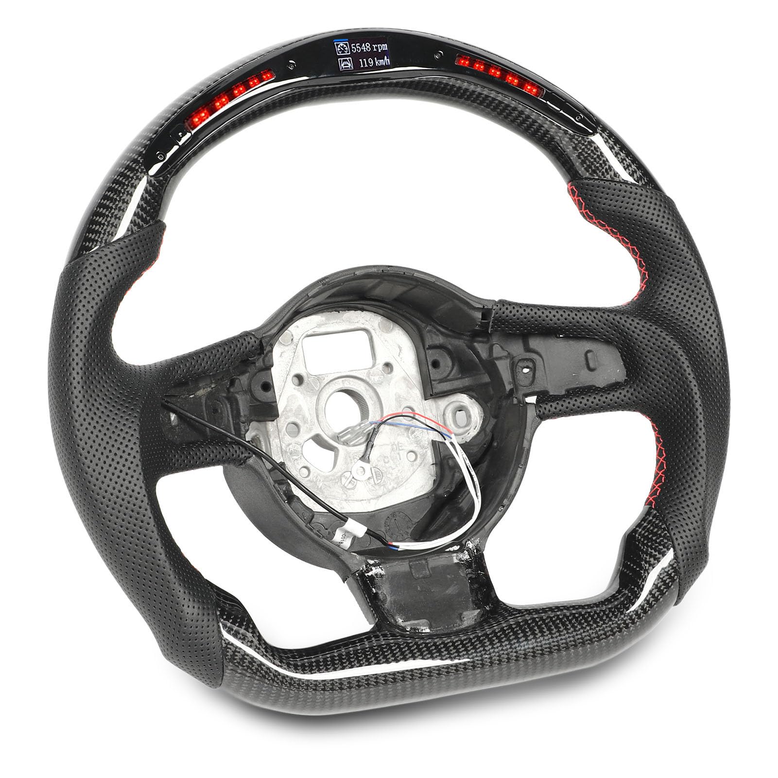 Carbon -LED -LED Lichter Lenkrad Perforiertes Leder für 42 TTS TTRs 8J 2007 Bis 2015 LENTERLEGE