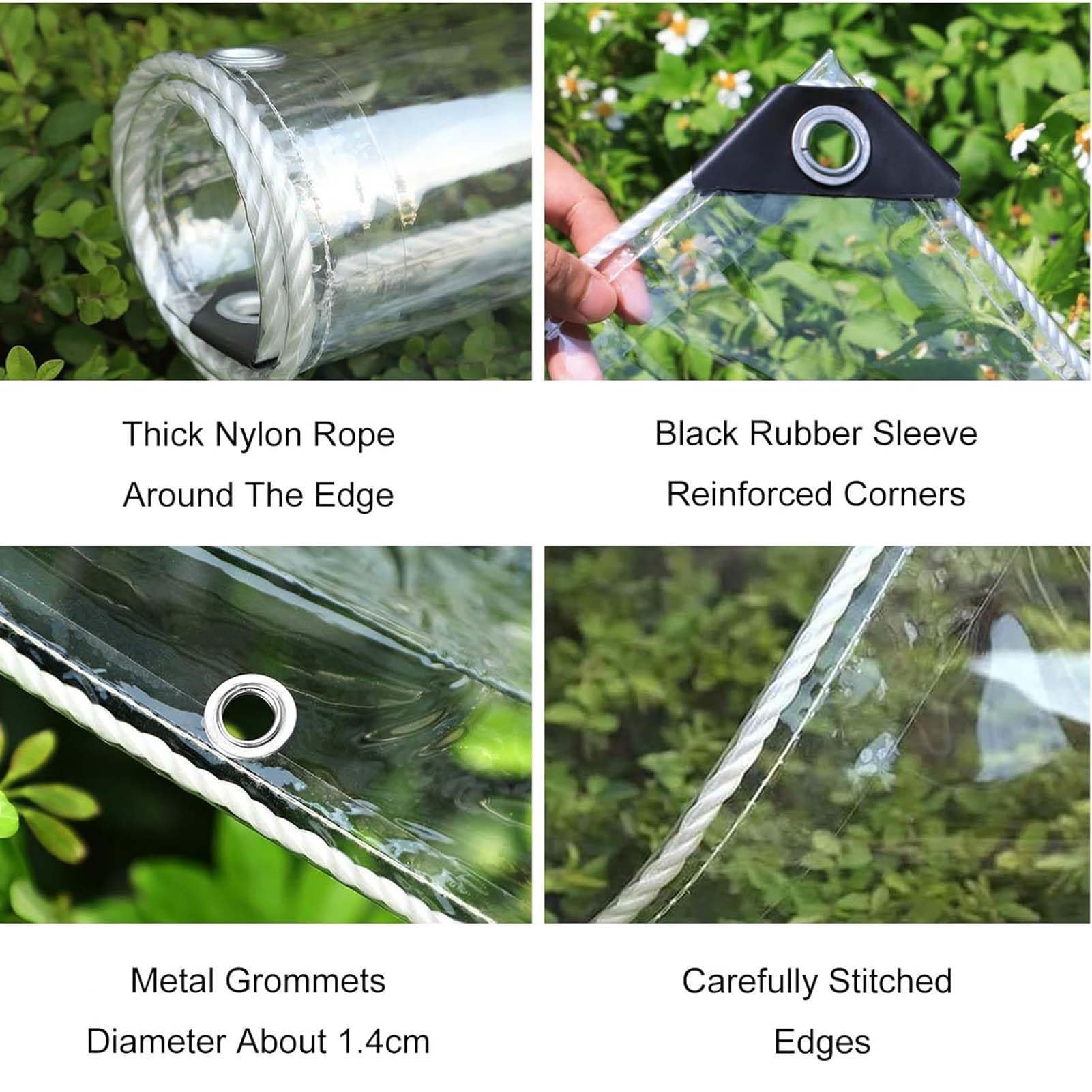 Telone Impermeabile in PVC con 1 Cerniera, Anti Strappo e Antivento Telone 0.35mm Ideale Come Telone per Mobili da Giardino, Fattoria, Gazebo (1x3.5m)