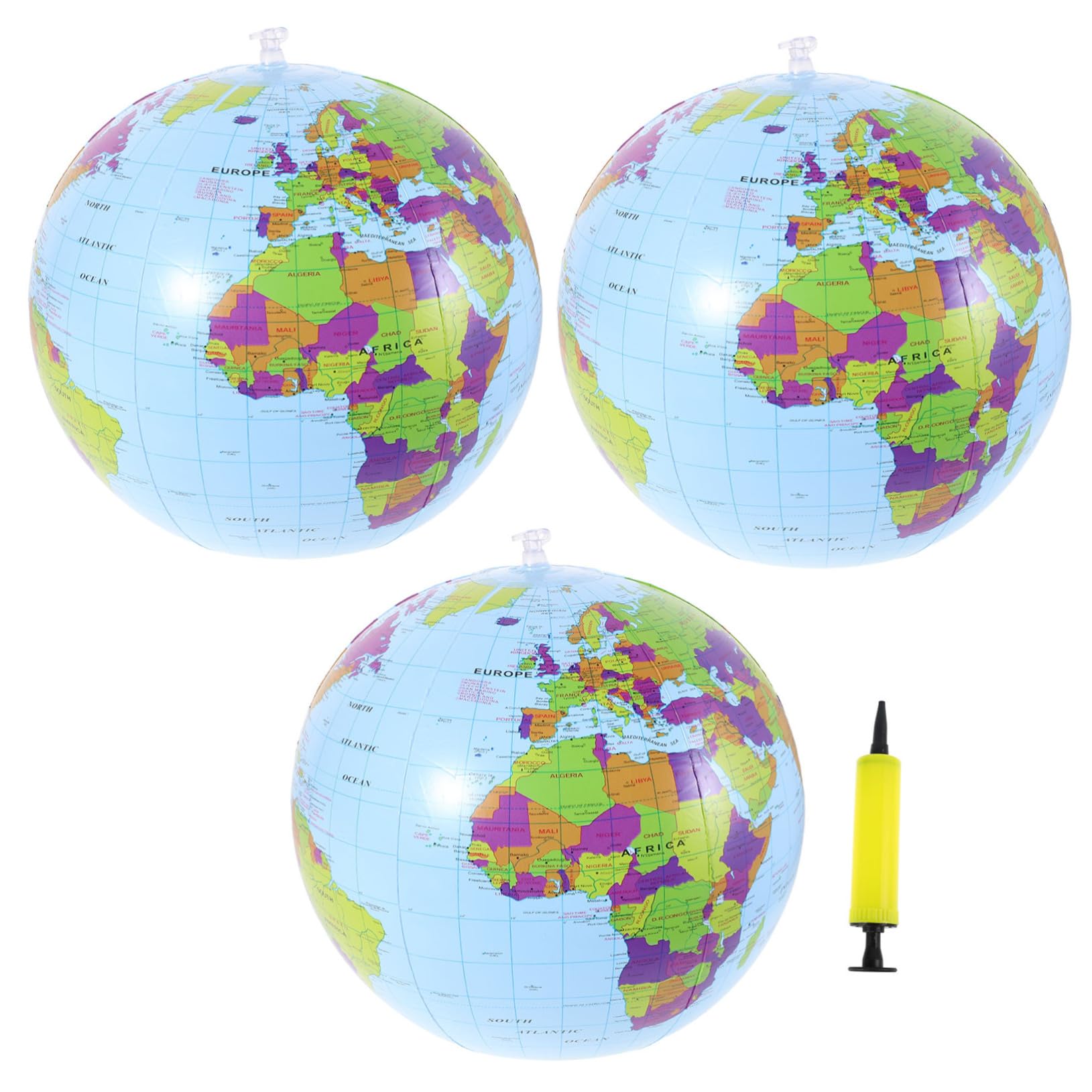 Garneck Blow up Pool Ball Pack Globe for Boys and Girls Educational Fun for Home School Office Random