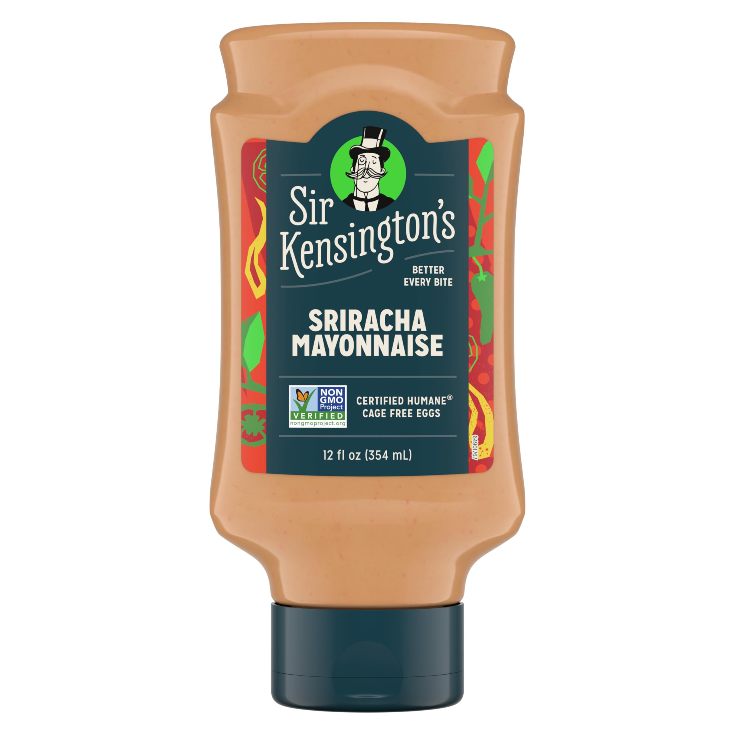 Sir Kensington's Mayonnaise Sriracha Mayo For A Delicious Condiment Dip and Dressing Gluten Free Non-GMO Project Verified Shelf-Stable 12 oz