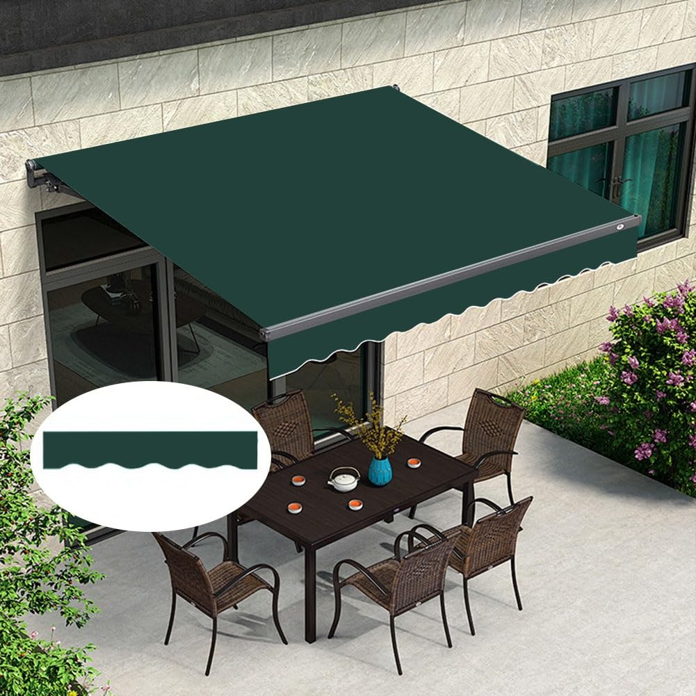 Telo di Ricambio per Tende da Sole (Senza Telaio) Tende da Balcone da Sole Impermeabile, Telo di Ricambio da Giardino Verde(280x250cm)