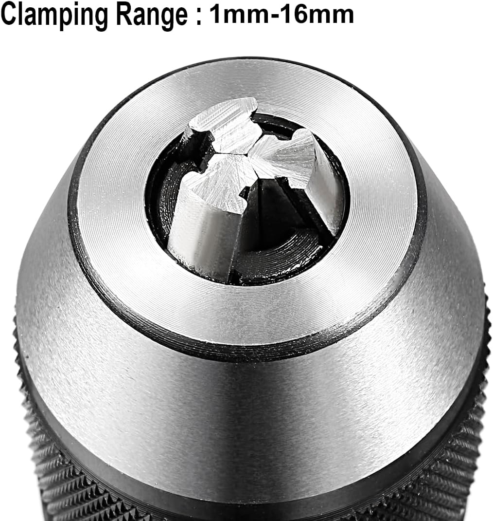 uxcell Keyless Drill Chuck 1/2-20UNF Threaded Mount Adjustable 1/32"-5/8" 3-Jaw for Lathes Milling Drilling Machine