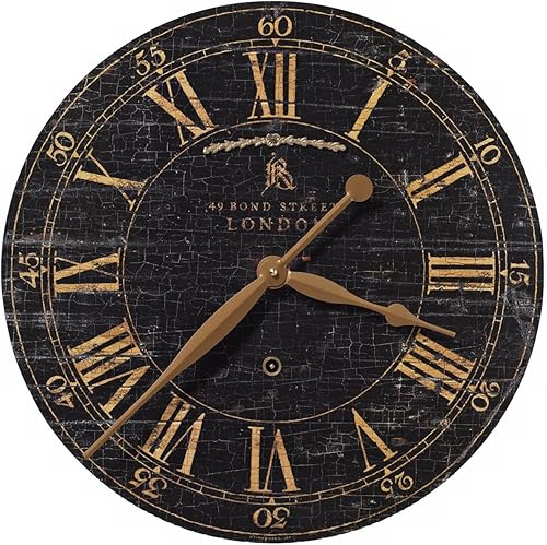 Uttermost Bond Street Reloj de pared redondo negro de 18 pulgadas de ancho