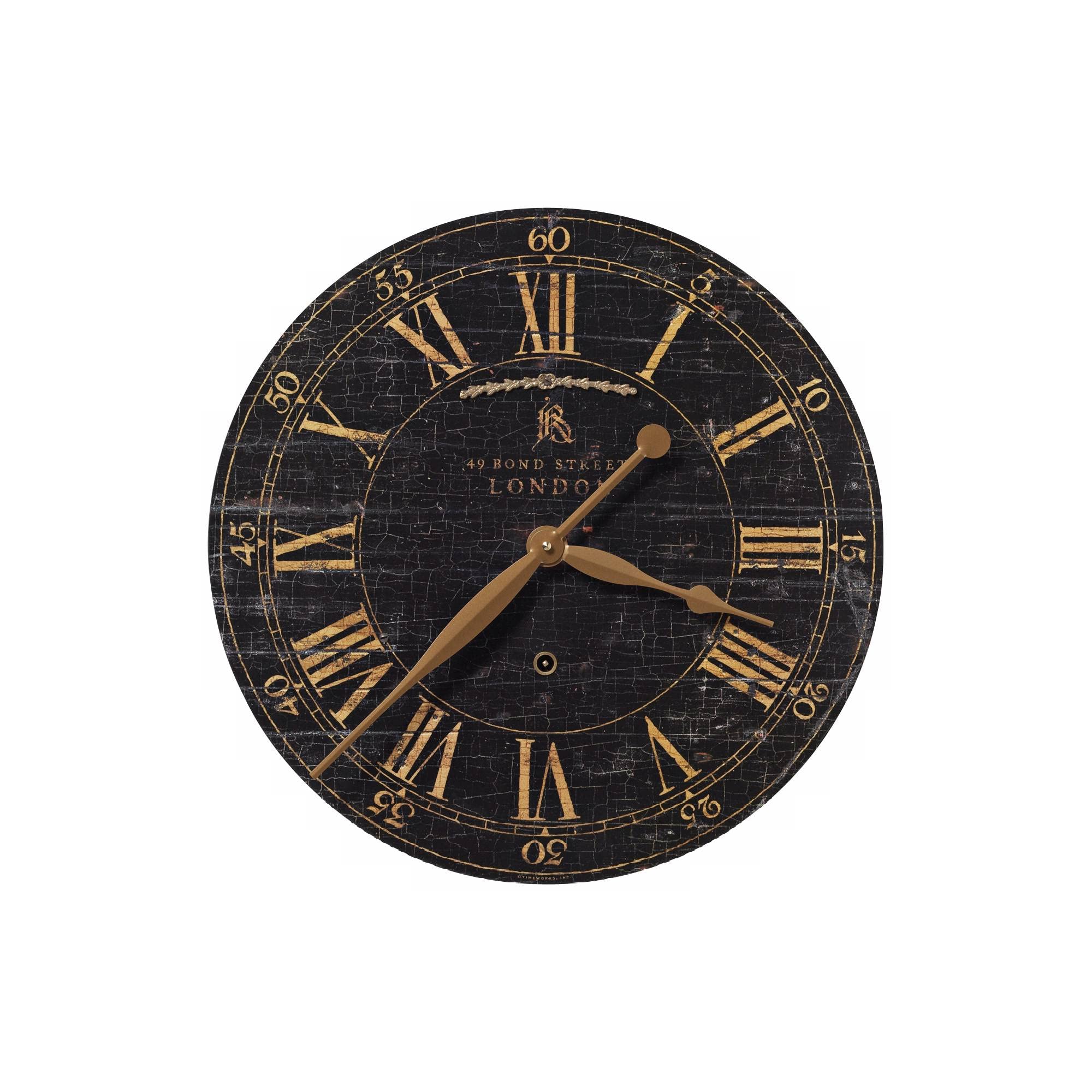 Uttermost Bond Street Black 18" Wide Round Wall Clock