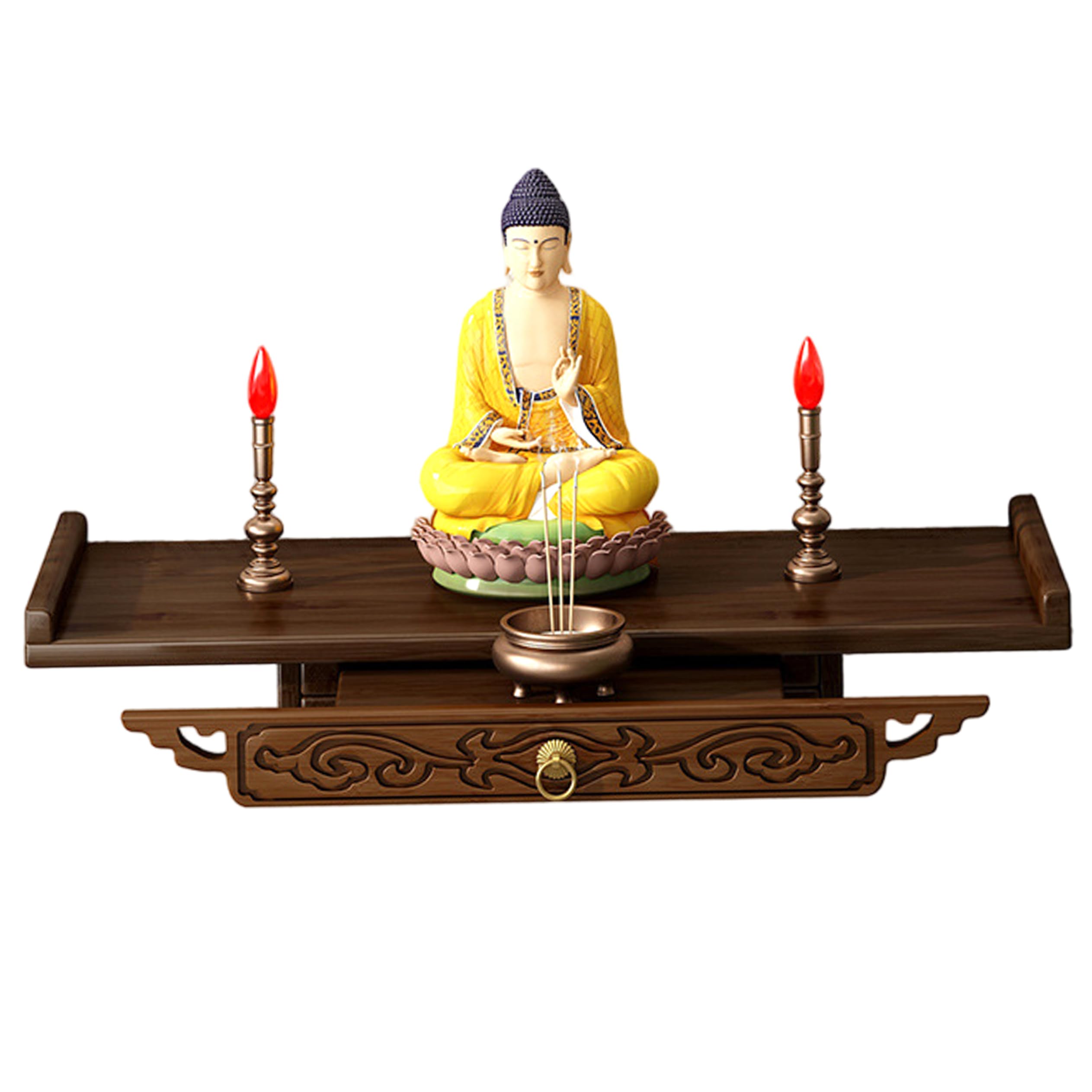 Table de prière compacte étagère murale d'autel Bouddha bureau