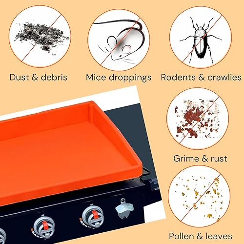 Miniatura 10 de Tapete de cubierta de plancha de 36 pulgadas para parrilla Blackstone, accesorios de protección completa para parrilla, tapete de silicona de grado