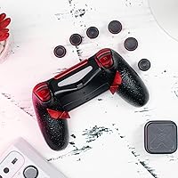 Vista 3 de HEXGAMING NEW EDGE Wireless Controller Compatible with ps4-4 Back Buttons, 6 Profiles, Hair Triggers, Swappable Thumbsticks - Black Red