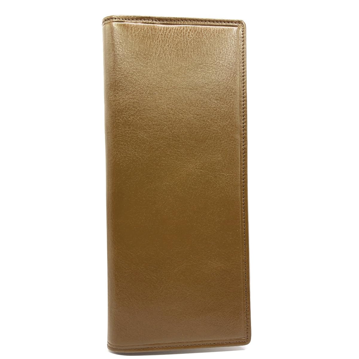 Charmoni - Etui Porte chéquier Longue Talon à Gauche - Protection Anti RFID - 2 Volets - 9 emplacements Carte crédit en Cuir Vachette (Cuir Collet Vache, Taupe)
