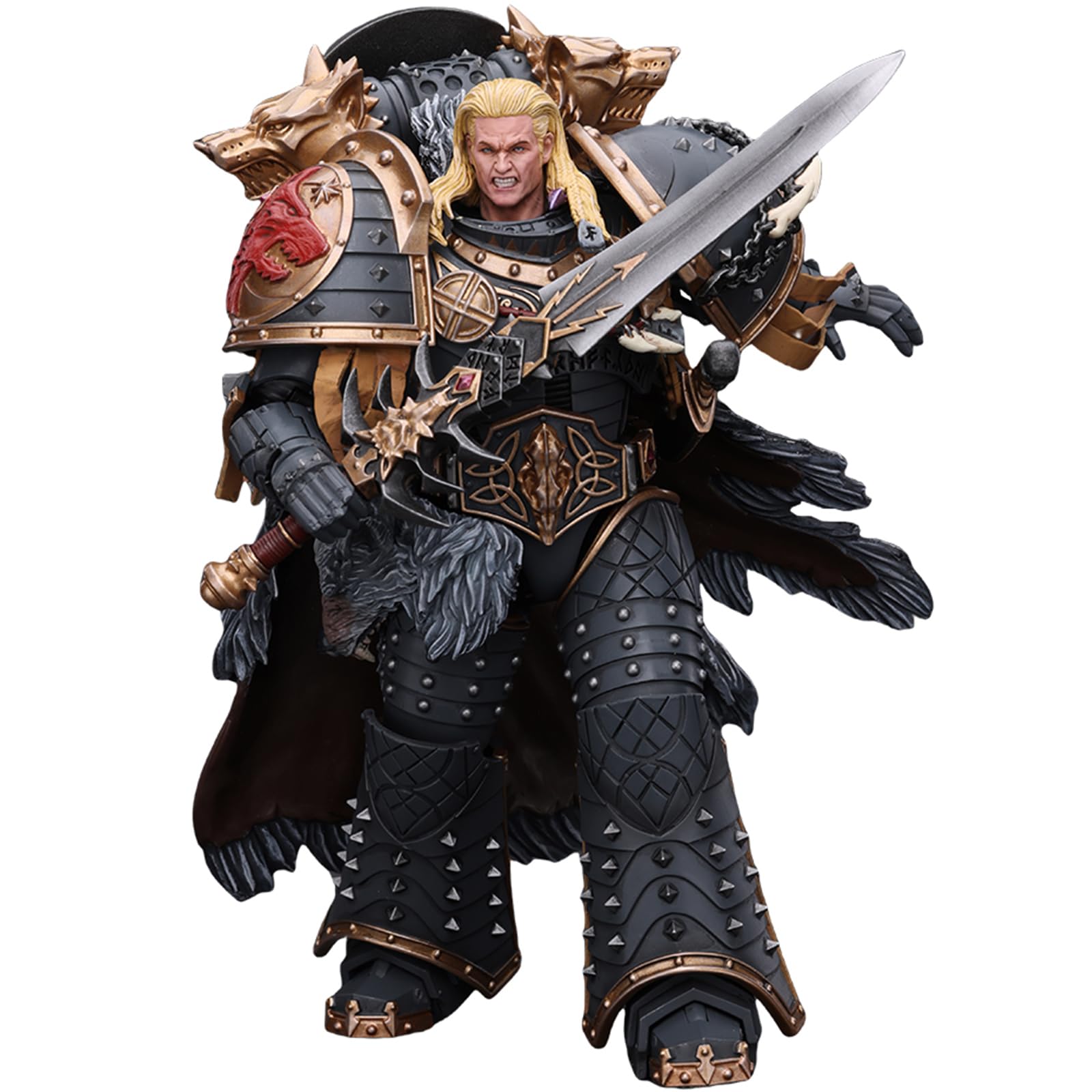JOYTOY Warhammer 40k Space Wolves Leman Russ Primarch of the VIth Legion 1/18 Action Figure,Combining Collection Value And Fun Of Playing