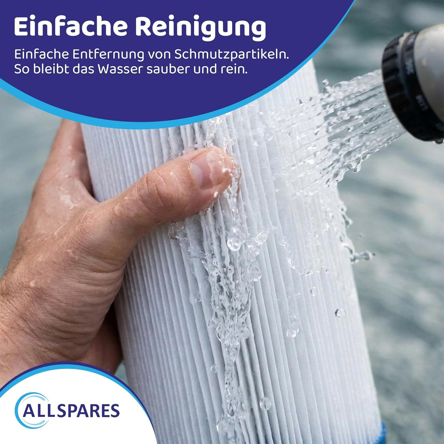 AllSpares Whirlpool Filterkartusche Ersatz für Pleatco PWW50L | Filbur FC-0172 | Darlly SC757 | 4CH-949 | S4CH-949 | SFL50-5-13HS | 40508 | SD-01143 | HYFTZX350005 | Ø120 x 350mm