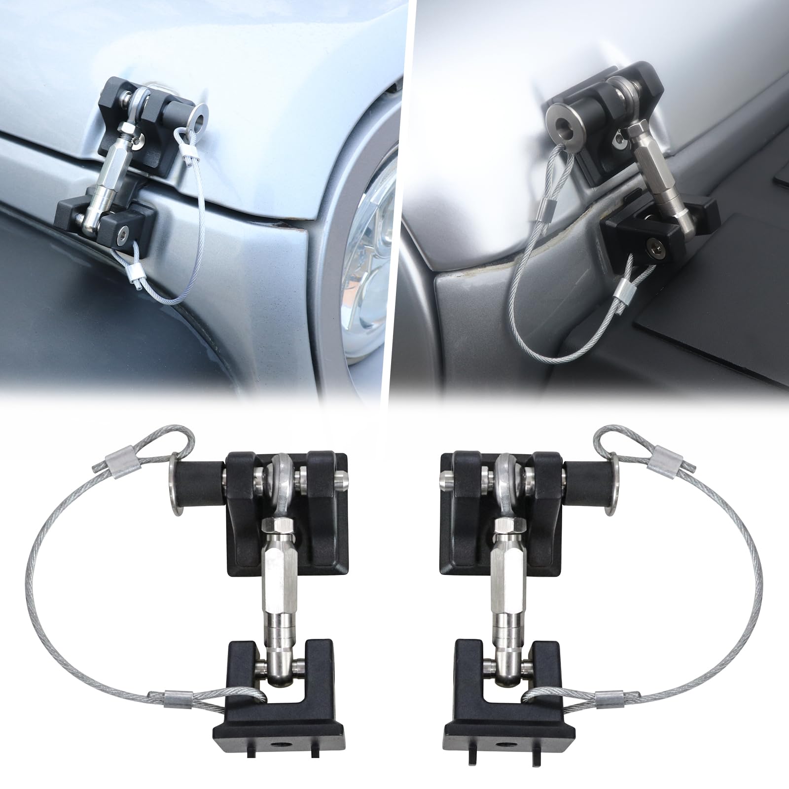 West-xingzheWest-xingzhe JK Hood Latches with Lock for Jeep Wrangler JK,No Hood Flutter,Improve The Security