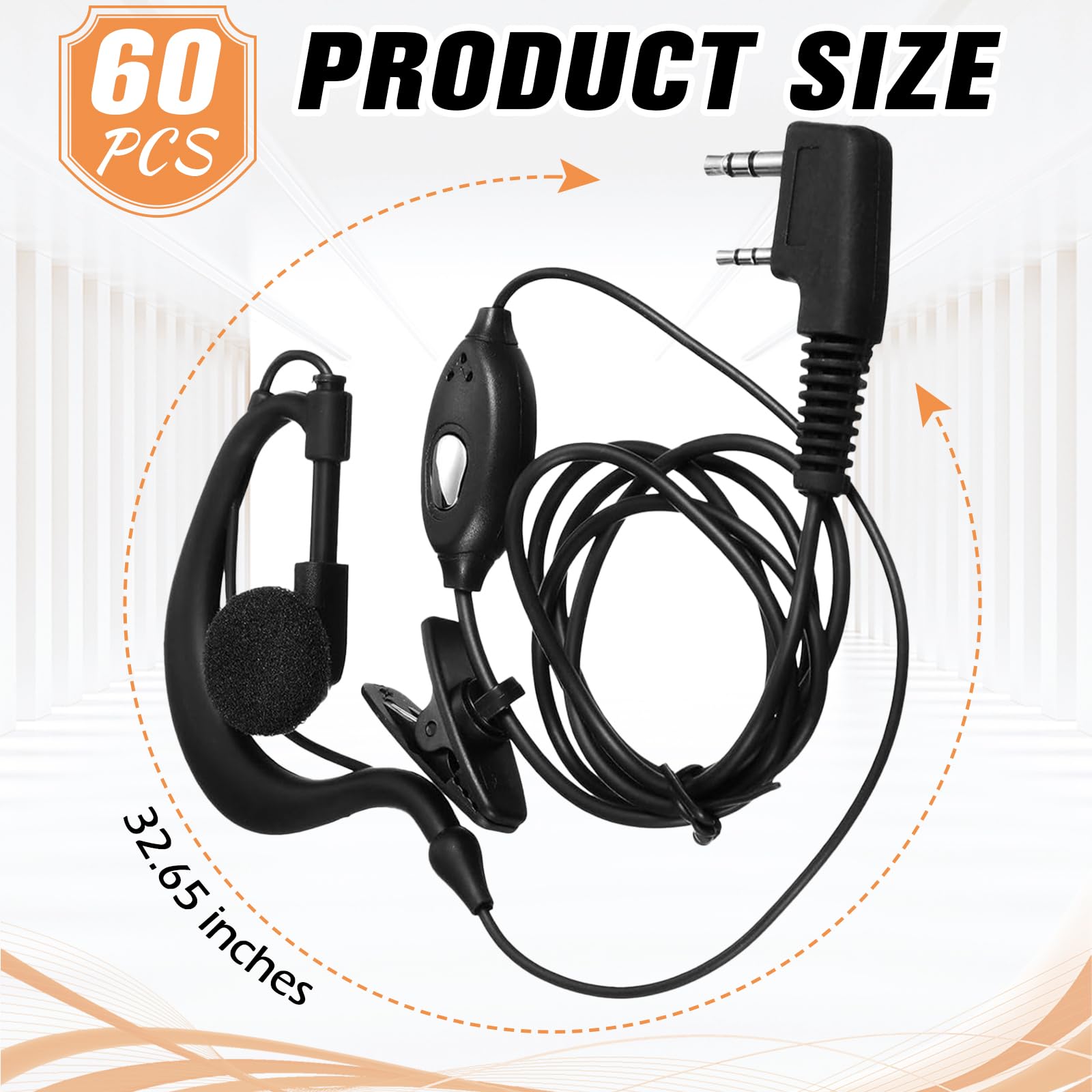 Mimorou 60 Pairs Walkie Talkie Earpiece with Mic - Dettaglio