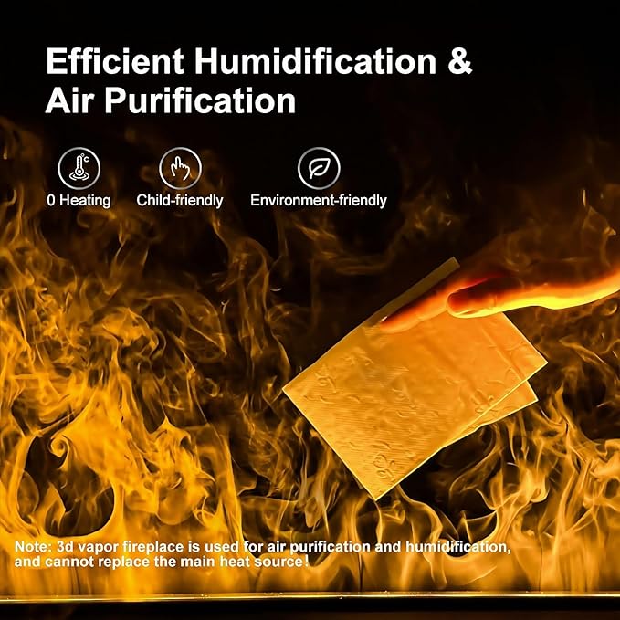 Chimenea Eléctrica 3D Vapor de Agua 47.25 Pulgadas con Control Remoto miniatura 3