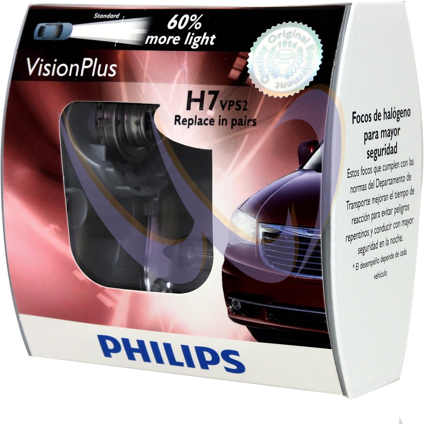 Philips H7 VisionPlus Replacement Bulb, (Pack of 2)