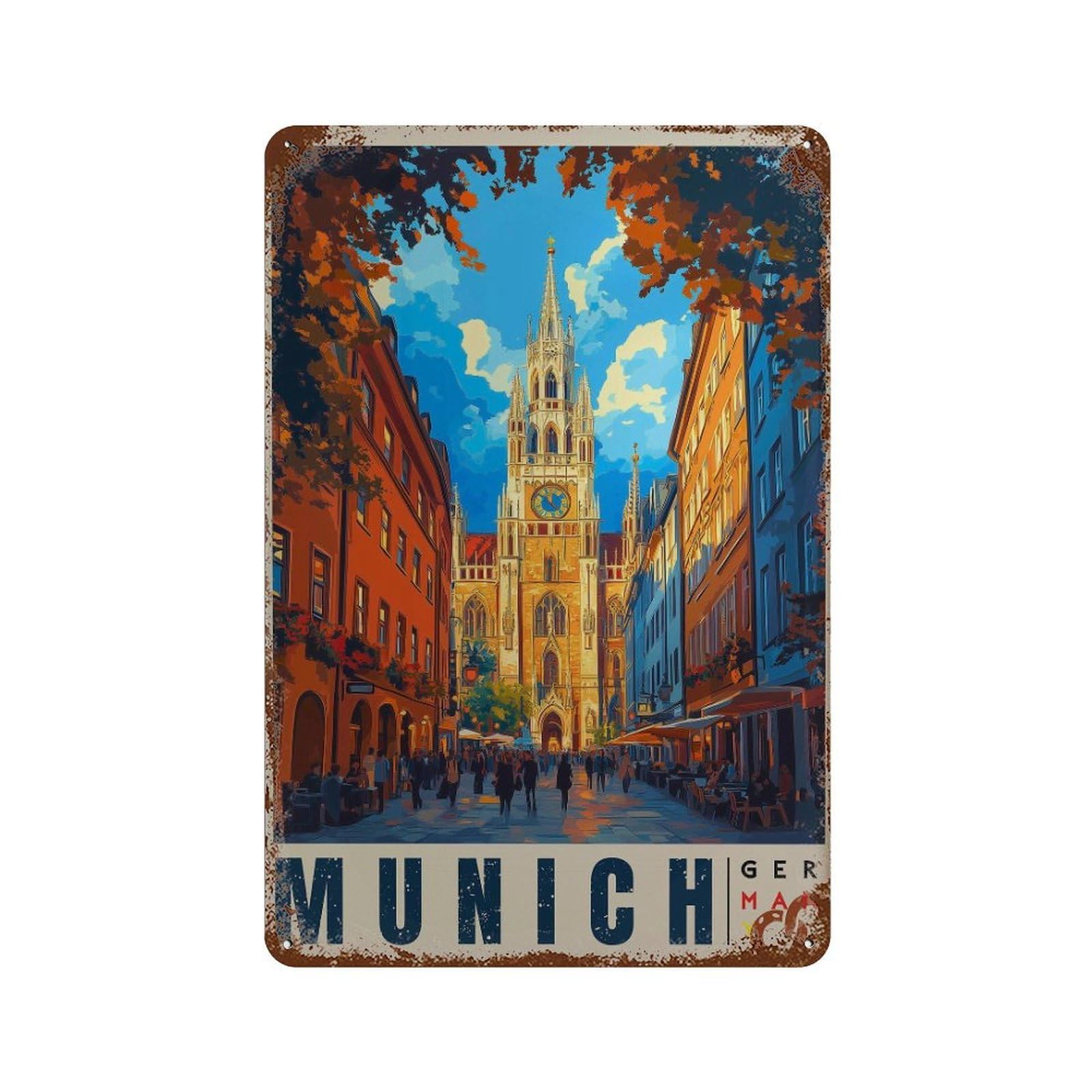 xiaoxiaoshen Munich Germany Travel Oktoberfest Wall Decor Art Metal Tin Poster Modern Home Decor Art Home Bar Shop Decorations Vintage Sign 30x20cm