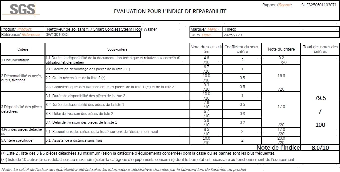 Une fiche technique sur l’indice de réparabilité