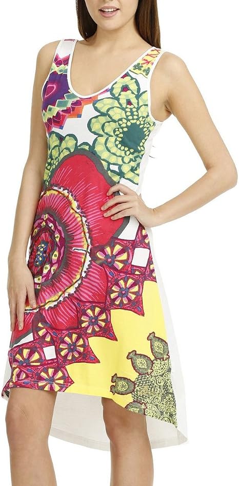 Desigual Damen Kleid Armellos 51v20a6 Marise Xxl Weiss Amazon De Fashion
