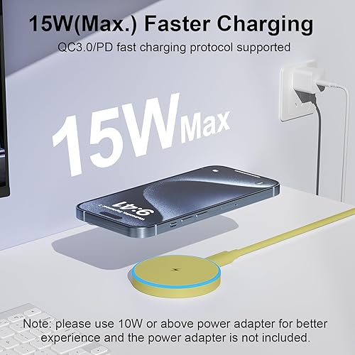 Miniatura 2 de MagSafe - Paquete de 2 cargadores inalámbricos magnéticos de 15 W, base de carga rápida con puertos duales compatible con iPhone 171615141312 y