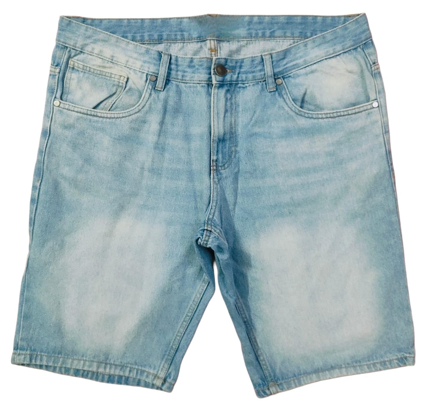 happening Plus Size Women Slim FIT Non Stretch Denim Long Shorts(Bermuda) - Length 22 inch- MID Rise- Faded Light Blue Color- Waist Size (2XL) 36" to (3XL) 38" inch-picture-33