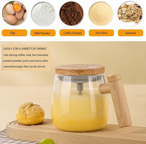 Miniatura 5 de Taza de café autoagitable, taza de café de vidrio de borosilicato de alta calidad, taza mezcladora eléctrica con posavasos termostáticos de 55, taza
