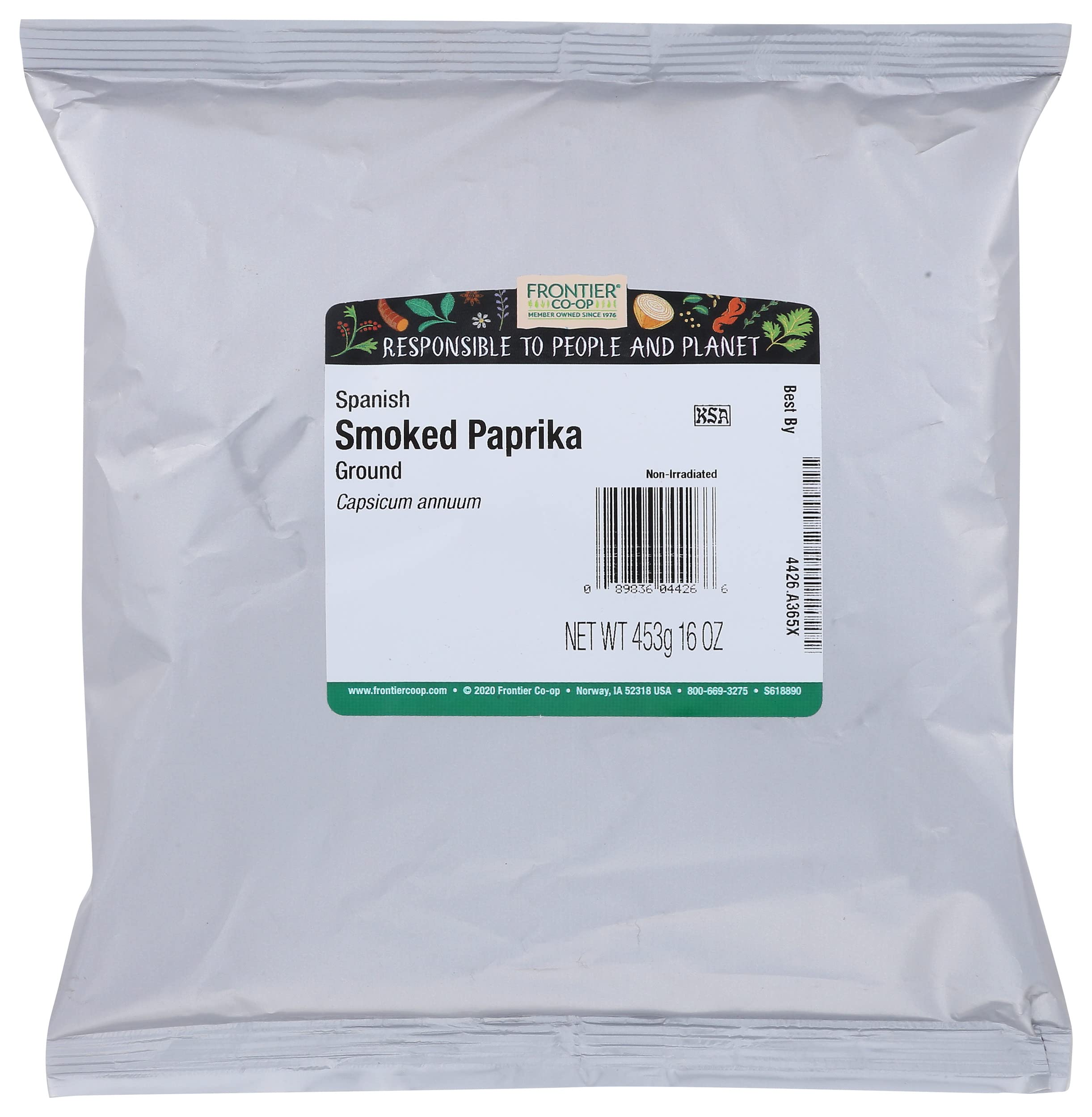 Frontier Herb Organic Smoked Spanish Paprika Ground, Non Irradiated, Non GMO, 16 Ounce (Pack of 1)