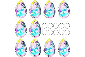 10pcs 50mm Hanging Crystal Ornaments for Christmas Tree