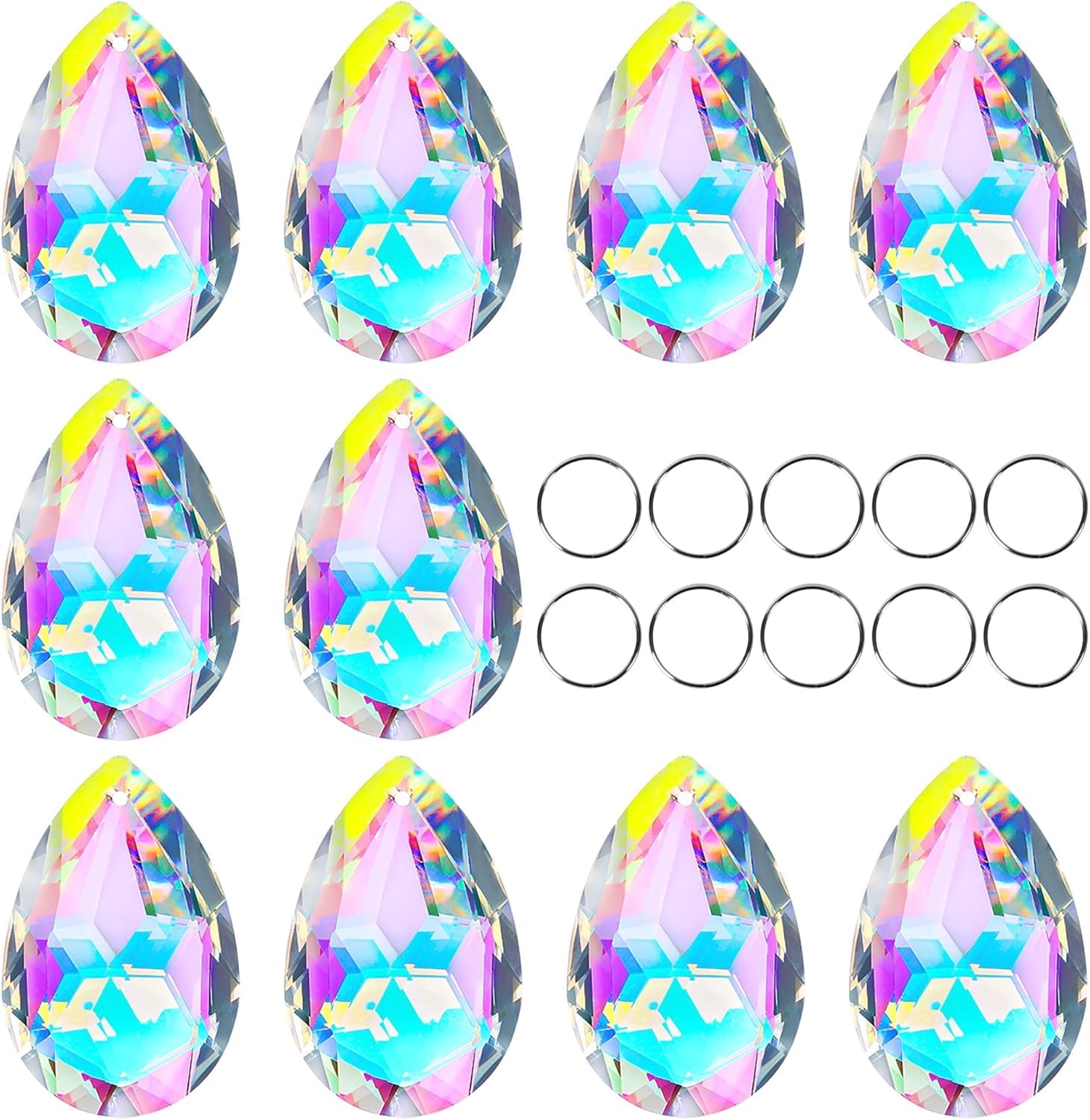 Pendentifs prismes en cristal coloré 50mm pour suspension attrape-soleil