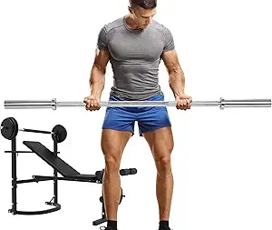 Rigel 600lbs 6 in 1 Adjustable Olympic Weight Bench Set with Leg Extension and Leg Curl Multi-Function Bench Press Set for Full Body Workout