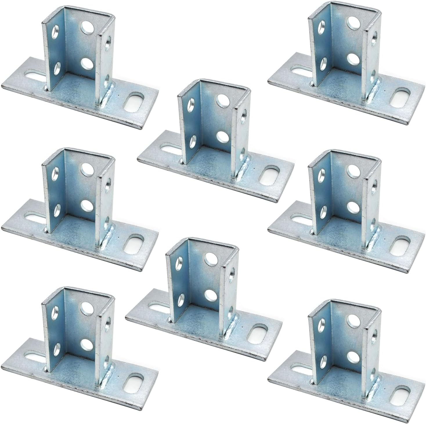 (8-Pack) 2 Slot U Post Base for 1-5/8" -5/8" Single Strut Channel Securing