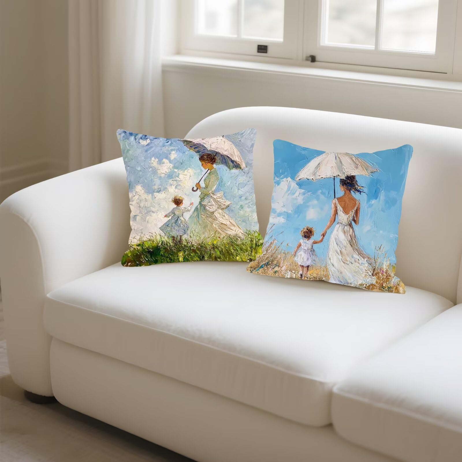 Cojines Sofa Fundas Cojines 40x40cm SúPer Suave Cojin Rural Mujer Juego de 4, Fundas Almohada Impermeable Exterior, Interior Y Exterior Cojin Decorativos, JardíN Sillaterraza Regalos NavideñOs P-455