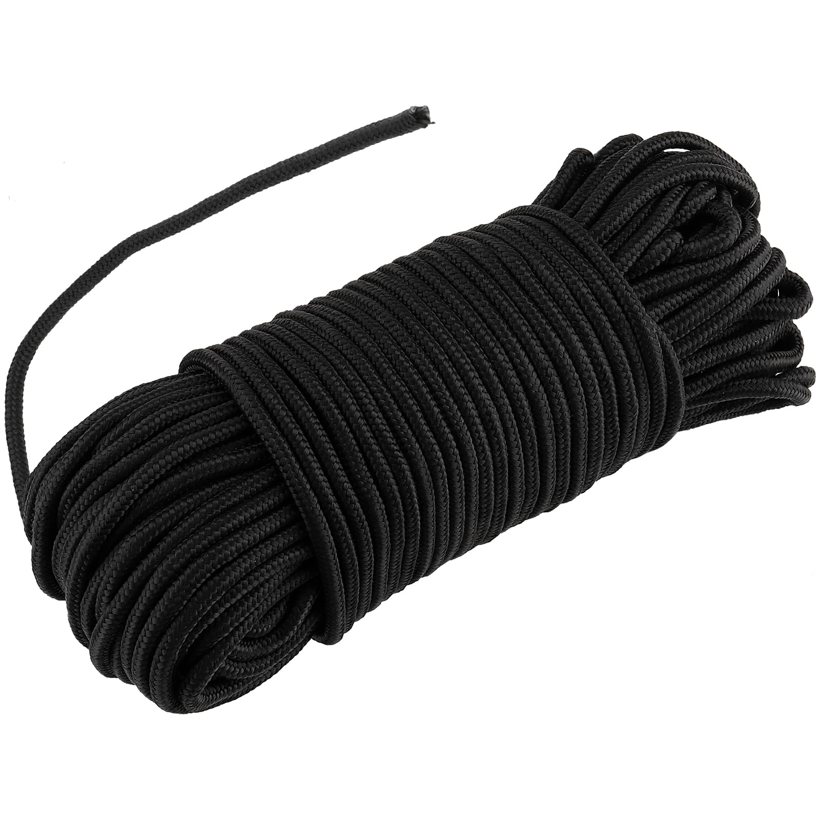 Paracord linka nylonowa 50 m x 6 mm, czarna, gruba linka Paracord z odpornego na rozerwanie nylonu, do wi?zania ogrodu, na kemping na ?wie?ym powietrzu