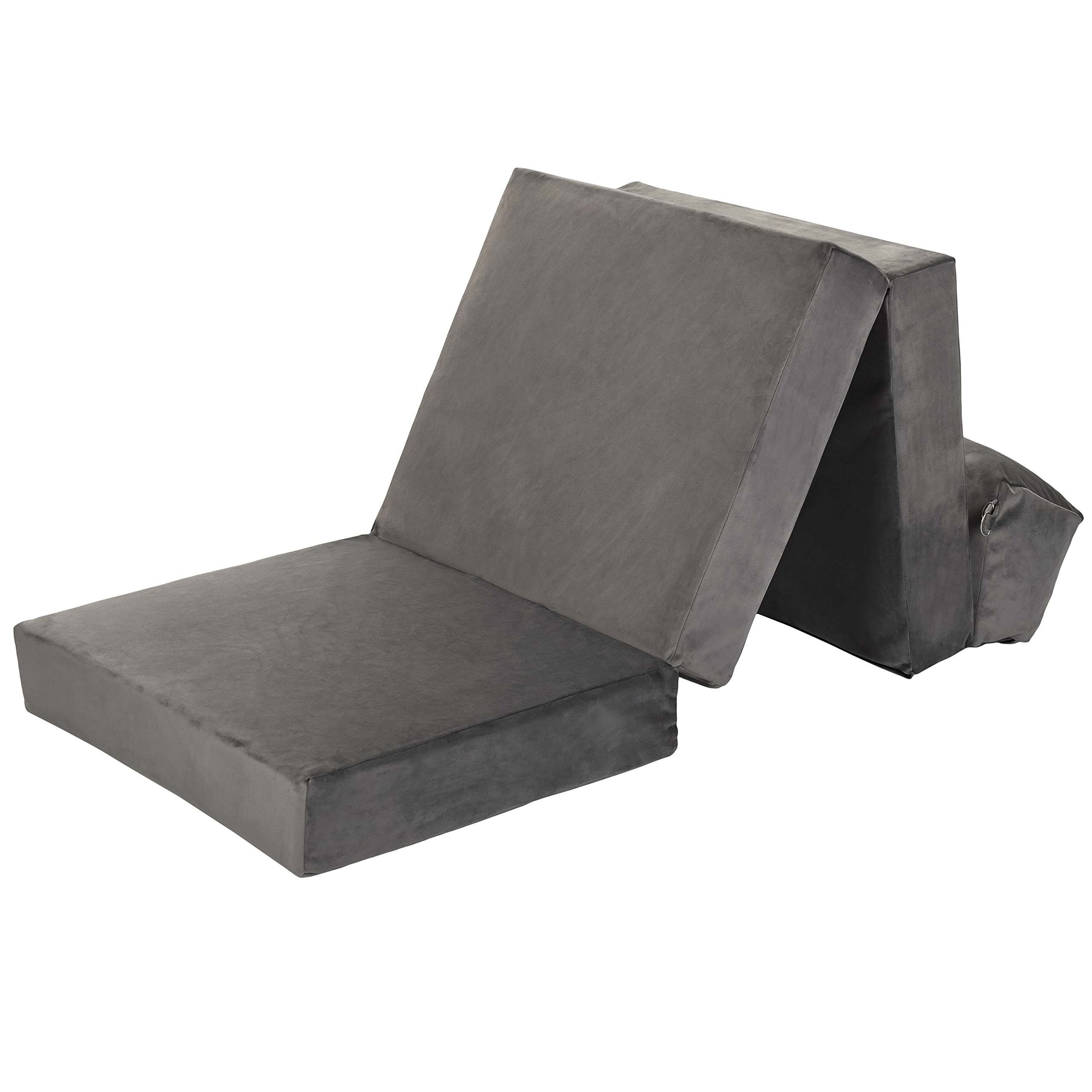 Loft 25 Jumbo Cord Singolo Letto a Z Pieghevole Materasso | Sleepover Ospiti Soggiorno e Camera da letto | Comodo Divano Sedia | Ergonomico Design Futon con Poggiatesta (Velluto, Ardesia)