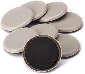 CO-Z Furniture Sliders, 8 Pack Plastic Sliders for Furniture Legs, 3.5 Inch Furniture Carpet Moving Pads, Chair Leg Floor Protectors Movers Coasters for Hardwood Floor, Reusable Round Glides Glider